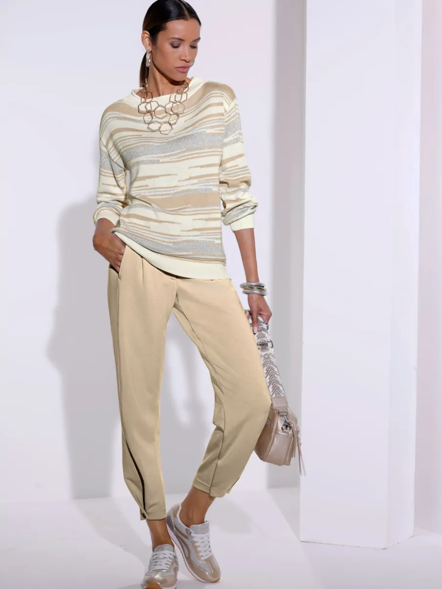 Pantalon en jersey modal avec ceinture gainante et poches