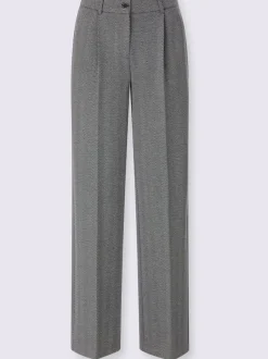 Pantalon en jersey à motif chevron avec jambes larges