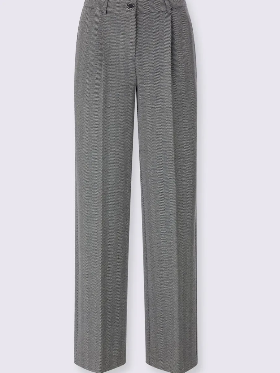 Pantalon en jersey à motif chevron avec jambes larges