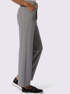 Pantalon en jersey à motif chevron avec jambes larges