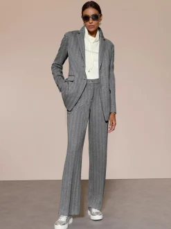 Pantalon en jersey à motif chevron avec jambes larges
