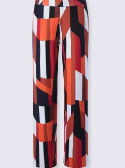 Pantalon en jersey à motif géométrique avec ceinture élastique et poches