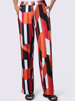 Pantalon en jersey à motif géométrique avec ceinture élastique et poches
