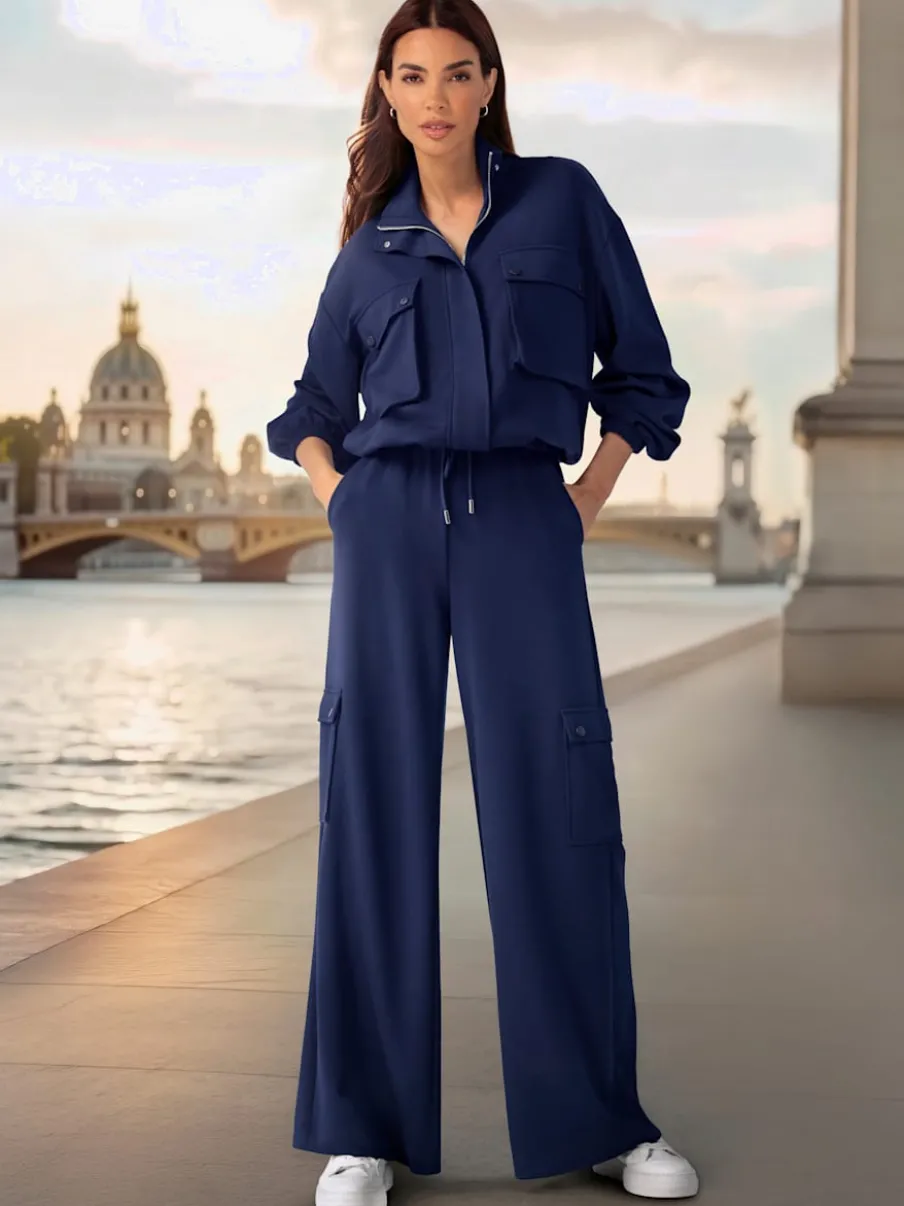 Pantalon en jersey à poches cargo larges confortables