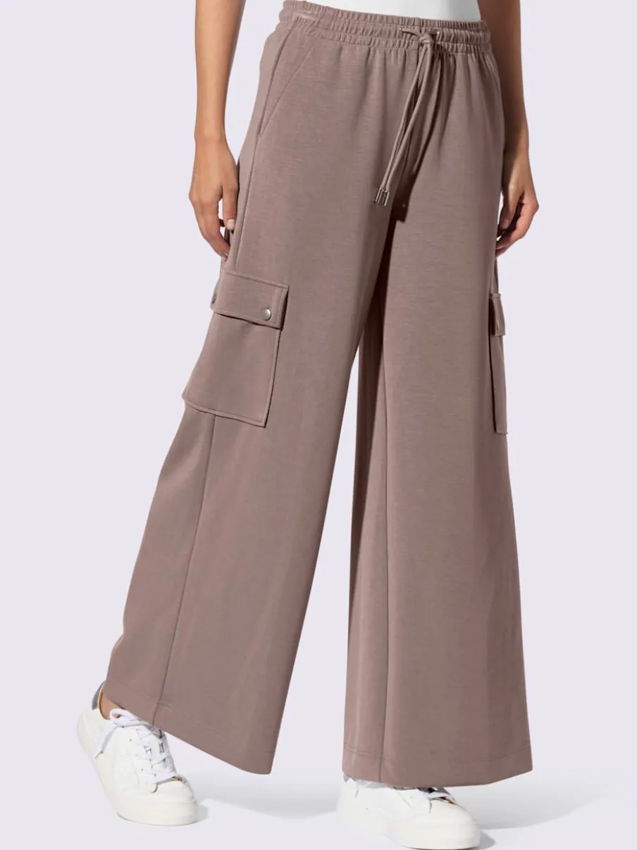 Pantalon en jersey à poches cargo larges confortables