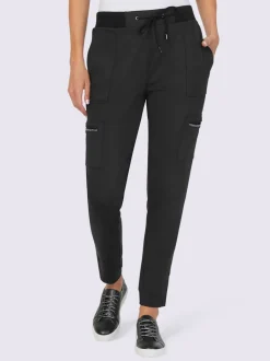 Pantalon en jersey style jogging avec ceinture et poches plaquées