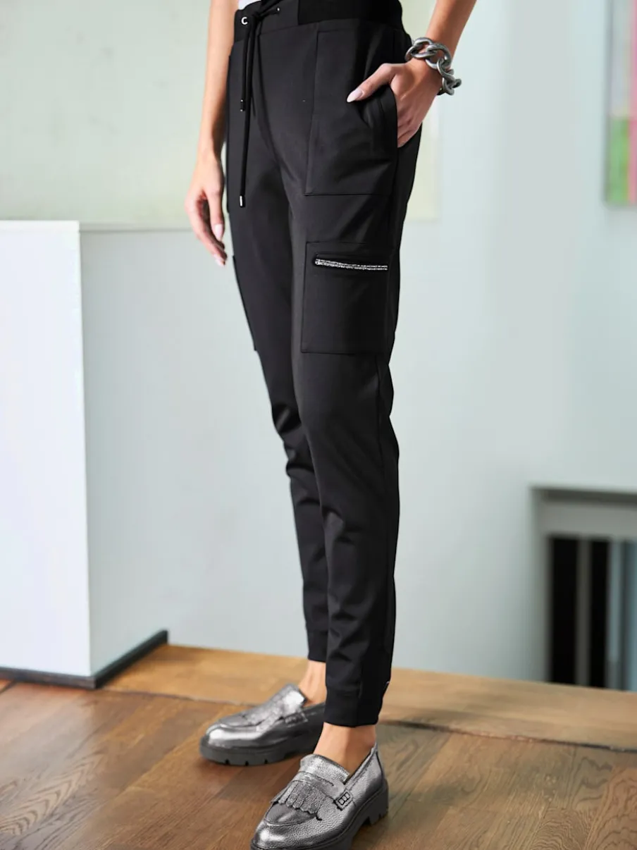 Pantalon en jersey style jogging avec ceinture et poches plaquées