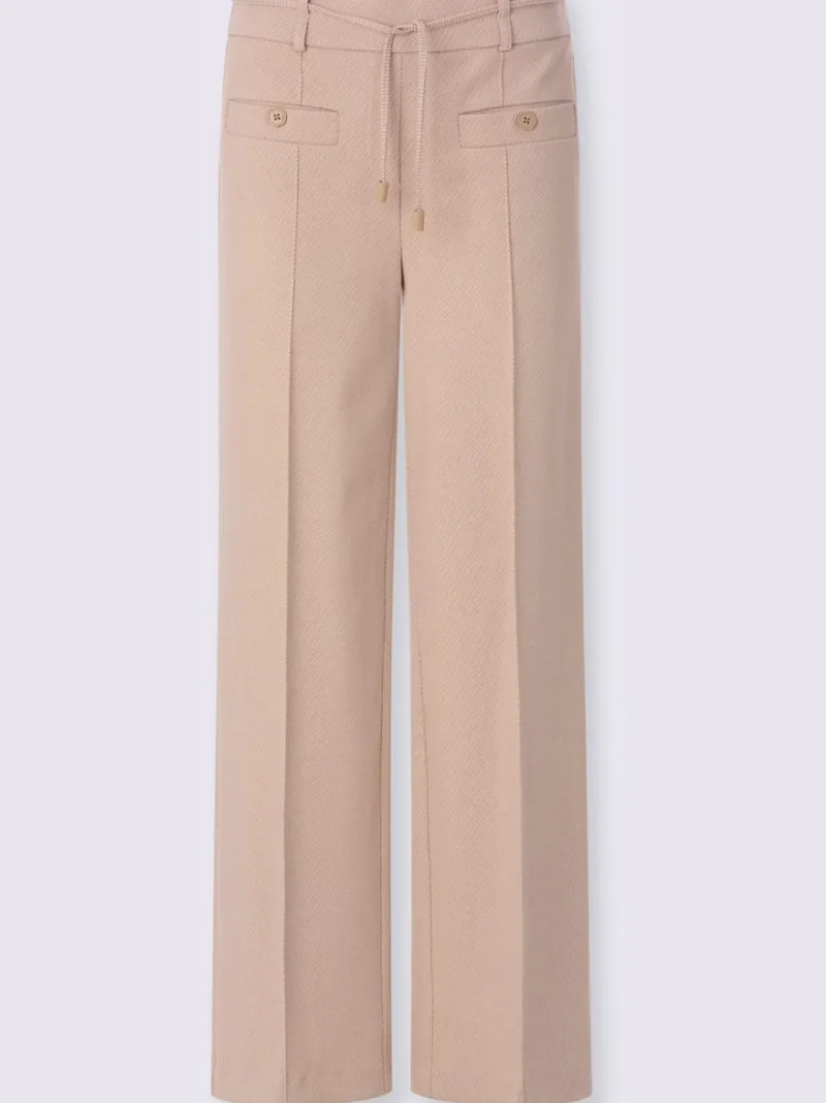 Pantalon en jersey taille haute avec ceinture élastique et poches
