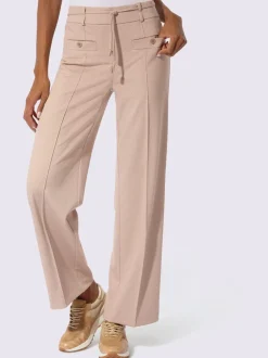 Pantalon en jersey taille haute avec ceinture élastique et poches