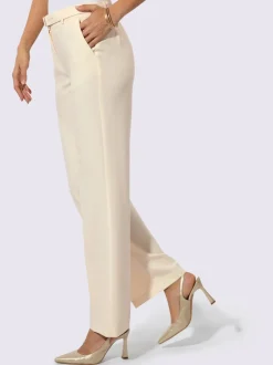 Pantalon en laine avec ceinture en tissu et poches latérales