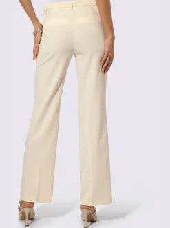 Pantalon en laine avec ceinture en tissu et poches latérales