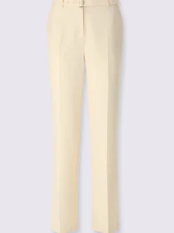 Pantalon en laine avec ceinture en tissu et poches latérales