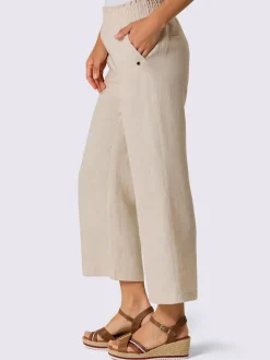 Pantalon en lin avec large ceinture élastique et poches