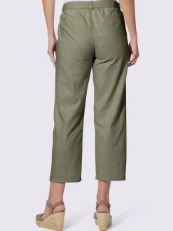 Pantalon en lin et coton avec ceinture à nouer amovible