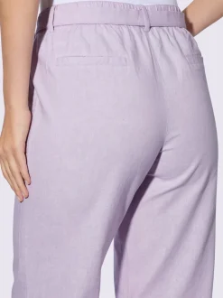 Pantalon en lin et coton avec ceinture à nouer amovible