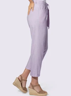 Pantalon en lin et coton avec ceinture à nouer amovible
