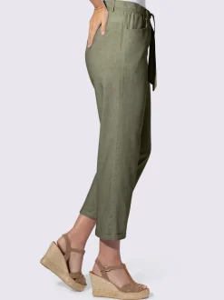 Pantalon en lin et coton avec ceinture à nouer amovible