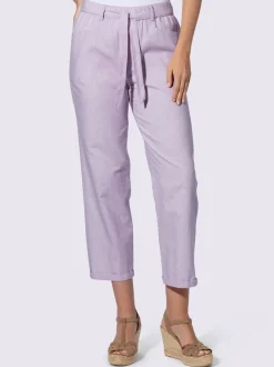 Pantalon en lin et coton avec ceinture à nouer amovible