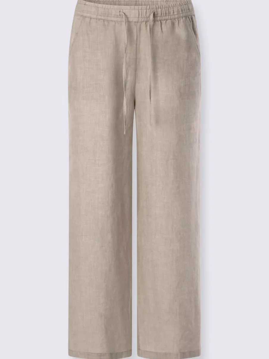 Pantalon en lin léger à jambes amples avec ceinture élastique