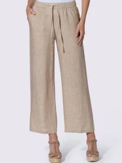 Pantalon en lin léger à jambes amples avec ceinture élastique