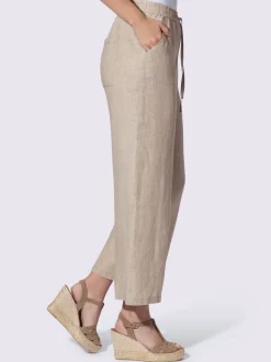 Pantalon en lin léger à jambes amples avec ceinture élastique
