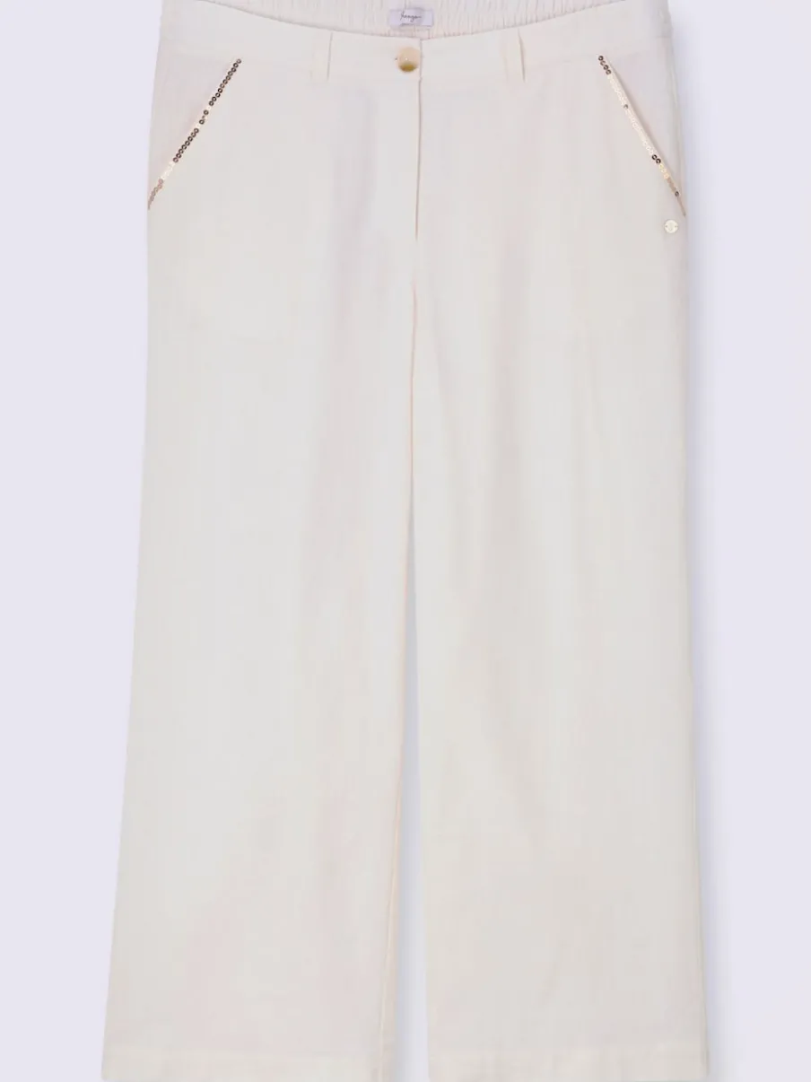 Pantalon en lin mélange lin et viscose