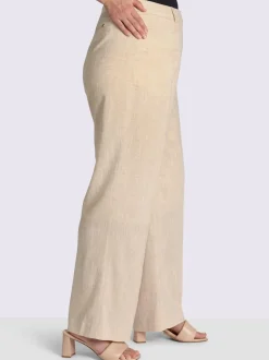 Pantalon en lin plis repassés, effet affinant