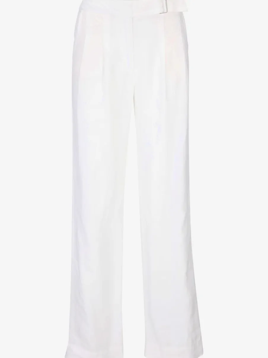 Pantalon en lin à poches fendues style décontracté