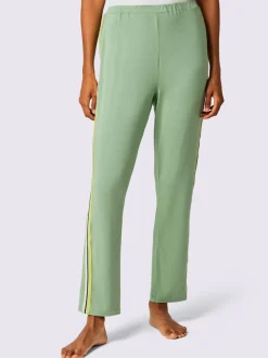 Pantalon en modal avec rayures latérales et ceinture élastique