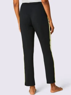 Pantalon en modal avec rayures latérales et ceinture élastique