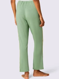 Pantalon en modal avec rayures latérales et ceinture élastique