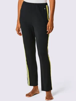 Pantalon en modal avec rayures latérales et ceinture élastique