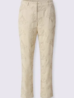 Pantalon 7/8 en tencel léger avec broderie délicate