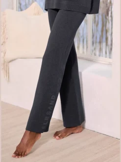 Pantalon en tricot doux avec ceinture élastique et jambes larges