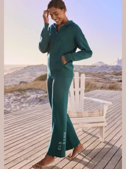 Pantalon en tricot doux avec ceinture élastique large