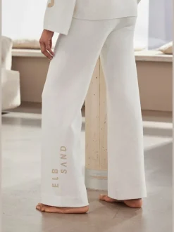 Pantalon en tricot doux avec ceinture élastique et jambes larges