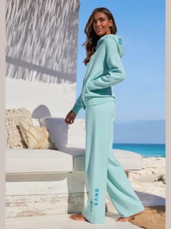 Pantalon en tricot doux avec ceinture élastique et jambes larges