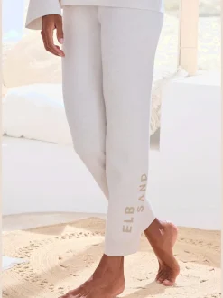 Pantalon en tricot doux à ceinture élastique et jambes étroites