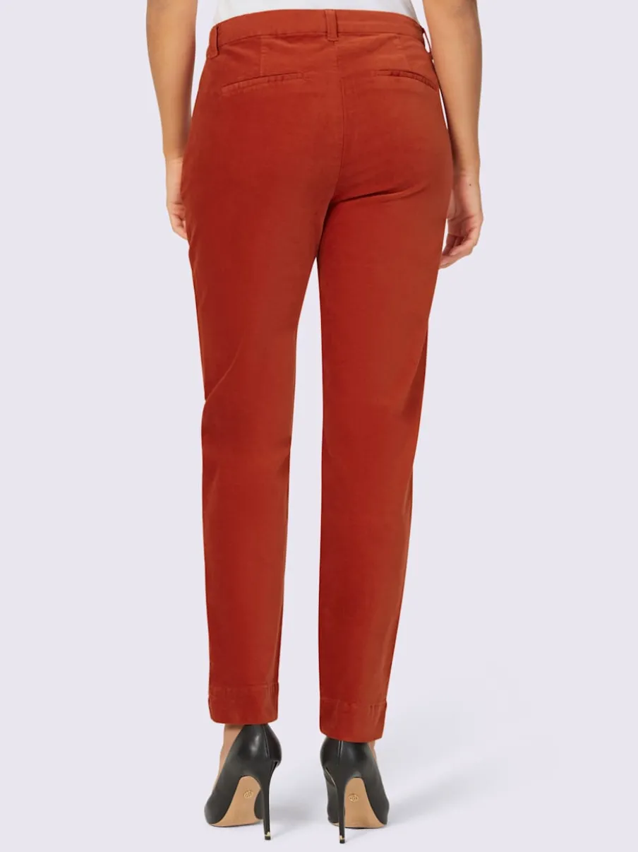 Pantalon en velours avec ceinture intégrée et poches pratiques