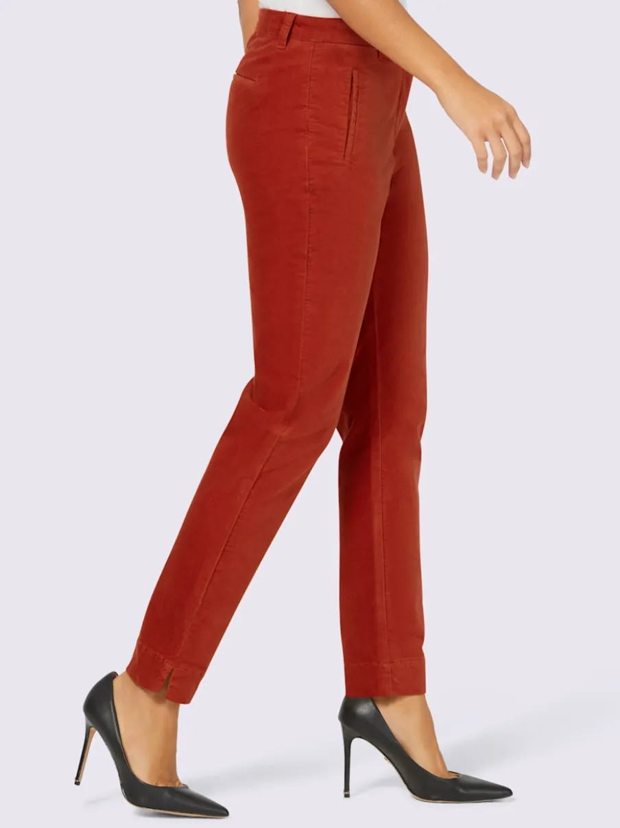 Pantalon en velours avec ceinture intégrée et poches pratiques