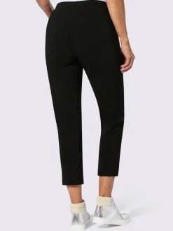 Pantalon extensible avec inscription décorative et poches zippées