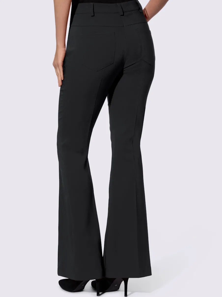 Pantalon extensible à coupe bootcut avec nervures affinantes