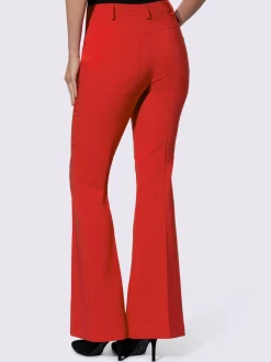 Pantalon extensible à coupe bootcut avec nervures affinantes