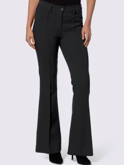 Pantalon extensible à coupe bootcut avec nervures affinantes