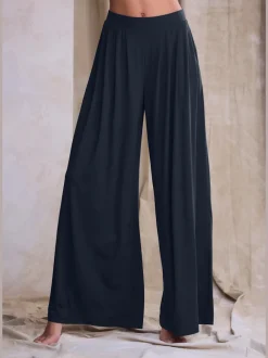 Pantalon extra-large doux avec pinces et poches latérales
