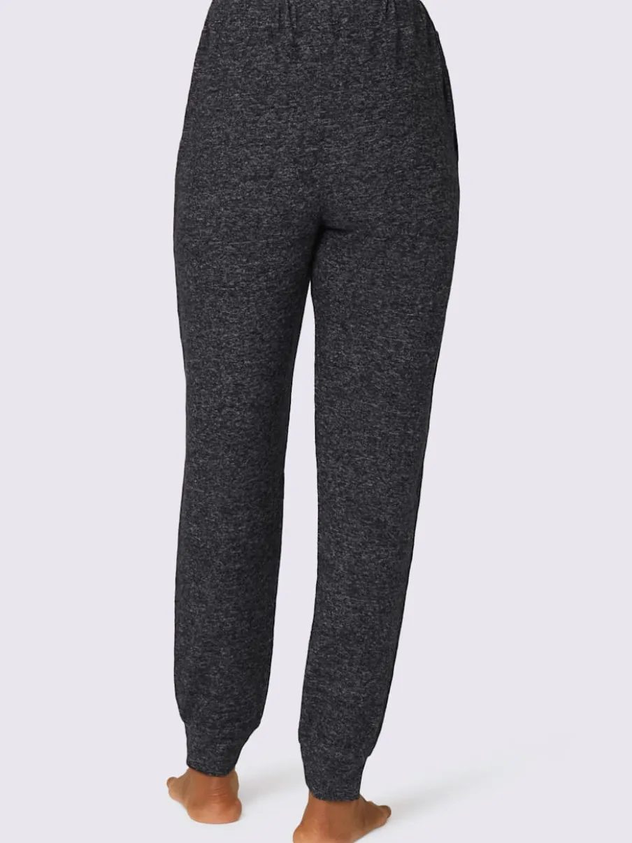 Pantalon femme décontracté tricot fin avec poches pratiques