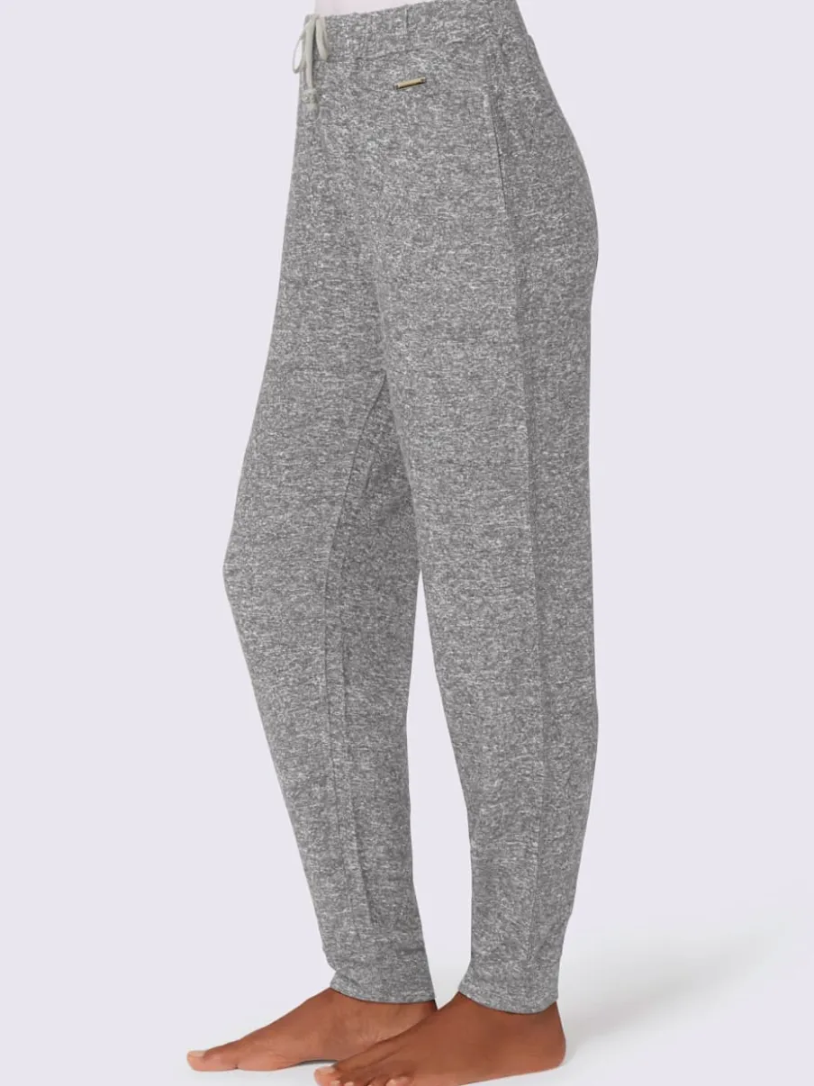 Pantalon femme décontracté tricot fin avec poches pratiques