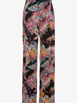 Pantalon fluide avec ceinture élastiquée et imprimé coloré
