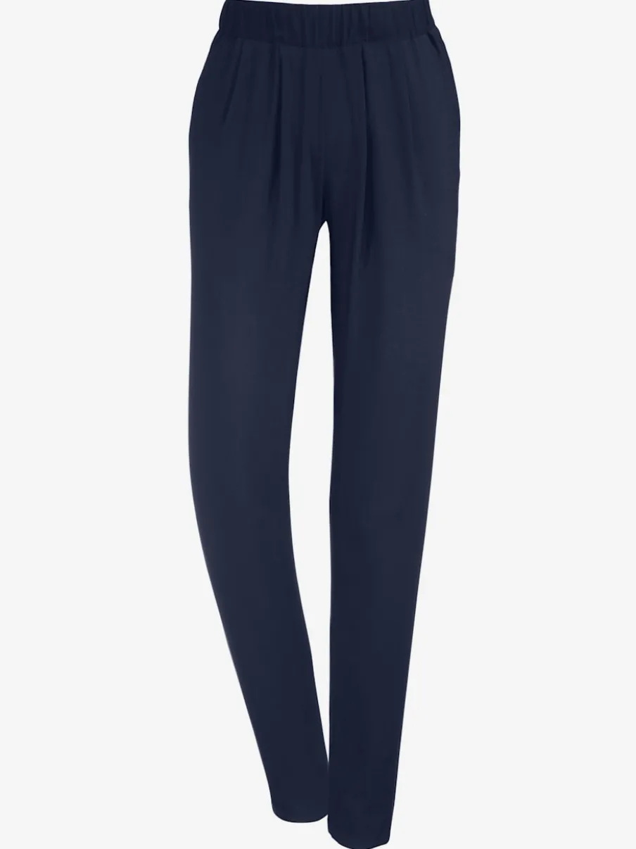 Pantalon fluide avec ceinture élastique et poches latérales