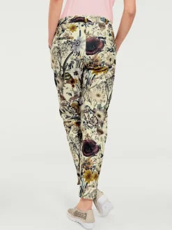 Pantalon fluide imprimé floral à taille standard et pieds ajustés